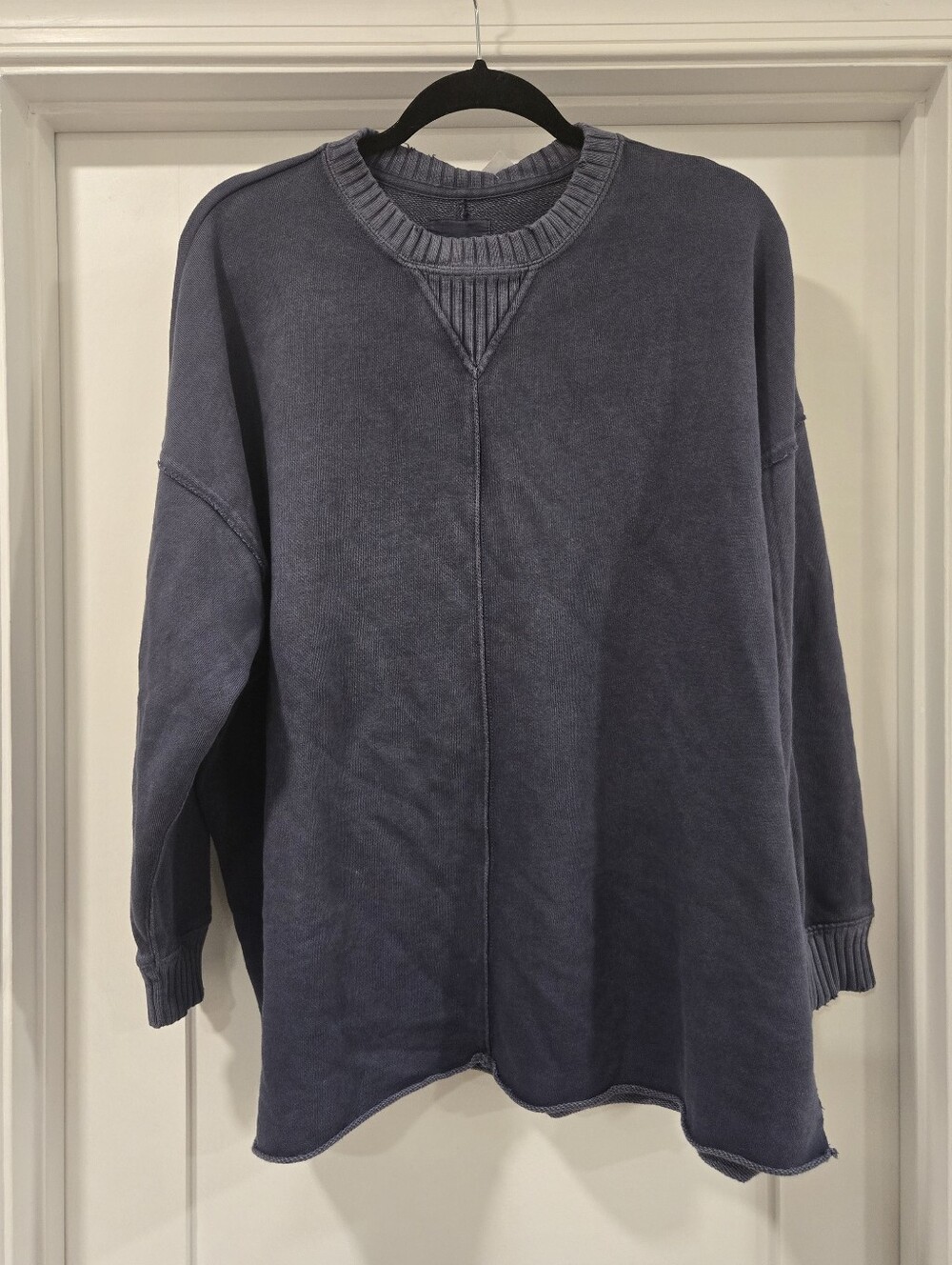 Aerie Distressed Blue Crewneck Pullover - Picture 1 of 3